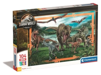 Puzzle 104 Maxi Super Kolor Jurrasic World - Clementoni