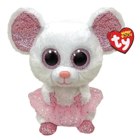 Maskotka Ty Mysz biała ballerina - Nina 24 cm - Meteor