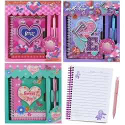 Notatnik pamiętnik serce z długopisem MIX - Trifox