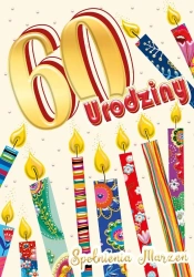 Karnet A5 Urodziny 60 - Świeczki - Henry