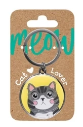 Brelok dla kociarzy - szary kot - Be-Happy Gifts