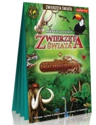 Zwierzęta świata + Świat prehistoryczny laminat - praca zbiorowa