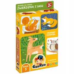 CzuCzu. Puzzle na cztery, 20 elementów. Zwierzątka z lasu - CzuCzu