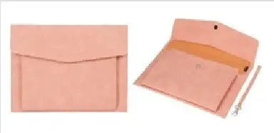 Teczka A4 z kieszonką nubuk różowa - Antra