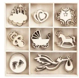 Kształty z drewna baby 40szt - Dalprint dpCraft