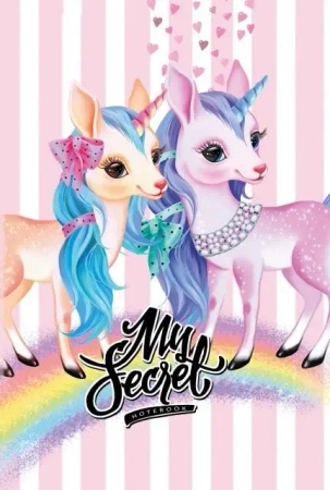 Pamiętnik 135x197/48K kratka TW brokat Jednorożce - Fresh