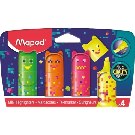 Zakreślacz Mini Pixel Fluo 4 kolory - Maped