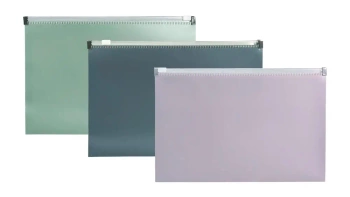 Paczka Teczka A5 na suwak PP morandi mix kolorów 10 sztuk - BIURFOL