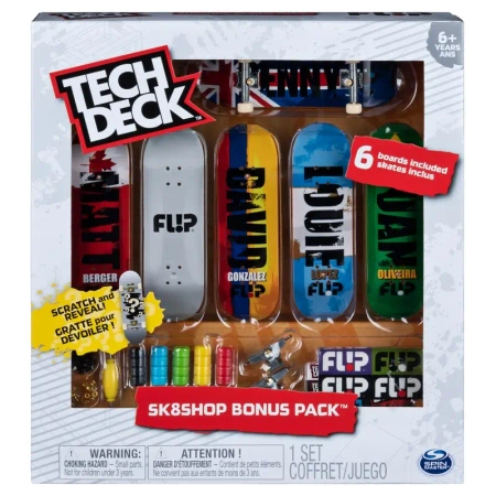 Tech Deck. Deskorolka na palec. Skateshop 6-pack 6028845, różne kolory - Spin Master