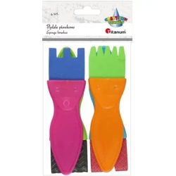 Pędzle piankowe płaskie 4szt. - Titanum