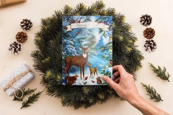 Karnet B6 BN Świąteczny las - Henry