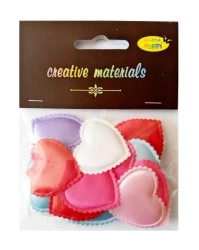 Aplikacje materiałowe serca 3,5cm 18 szt MIX - Galeria Hobby