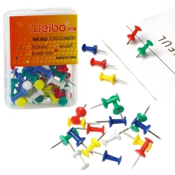 Pinezki biurowe kolorowe 40szt - Leantoys