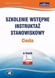 eBook Szkolenie wstępne Instruktaż stanowiskowy Cieśla - Bogdan Rączkowski
