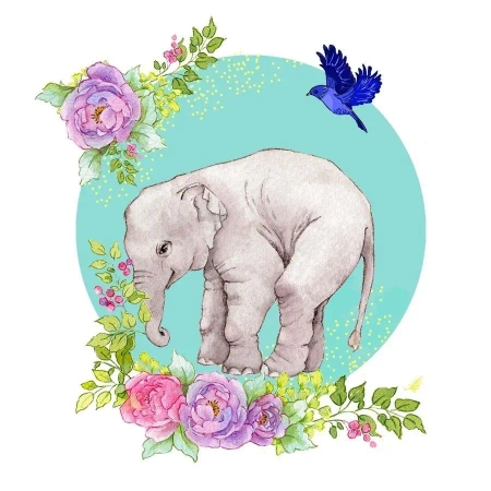 Karnet Swarovski kwadrat CL2004 Słoń - Clear Creations