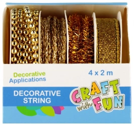 Taśma Dekoracyjna Ozdobna Złota Mix 2m Boże Narodzenie Craft with Fun 567250