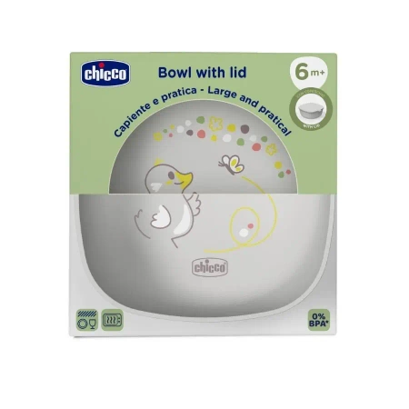 Miseczka z pokrywką szara 6m+ - Chicco