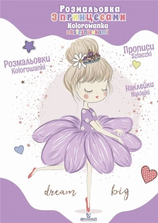 Kolorowanka z księżniczkami w.polsko-ukraińska - praca zbiorowa