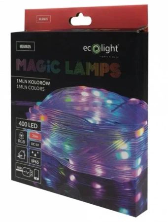 Magiczne lampki 400led 1mln kolorów 20m DC5V - Eco Light