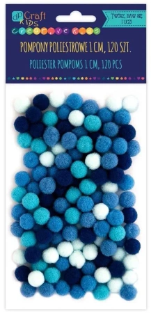 Pompony poliestrowe niebieskie 1cm różowy 120szt - Dalprint dpCraft