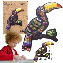 Puzzle drewniane eko 127 Tropikalny tukan A3 - PuzzleOK