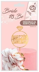 Dekoracja akrylowa na tort wieczór panieński złota - Godan