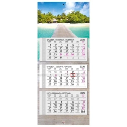 Kalendarz 2026 trójdzielny główka płaska Malediwy - EV-Corp