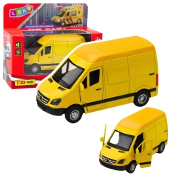 Samochód dostawczy metalowy z napędem Pull Back - Leantoys