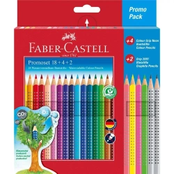 Kredki ołówkowe Grip 2001 22 kolory + 2 ołówki - Faber Castell