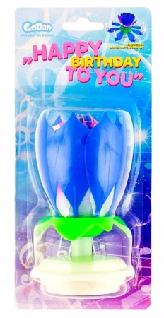 Świeczka grająco-tańcząca niebieska blister - Godan