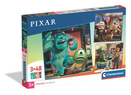 Puzzle 3x48 Super Kolor Pixar - Clementoni
