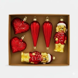 Bombki na choinkę 6szt Mikołaj, Serduszko - Rembowskiego 9