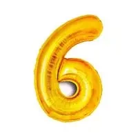 Balon foliowy złota cyfra "6" - ANTELLA