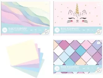 Blok rysunkowy A4/10K pastel (10szt) - INTERDRUK