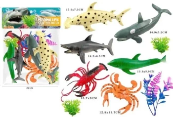 Zwierzęta morskie z akcesoriami 6szt - Merkpol