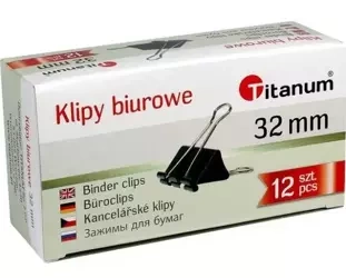 Klipy biurowe 32mm 12szt - Titanum