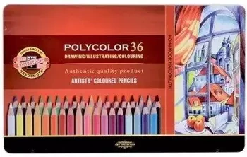 Kredki Polycolor 36 kolorów opakowanie metalowe - Koh-I-Noor