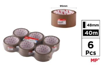 Taśma pakowa brązowa 48mmx40m (6szt) - MP Main Paper