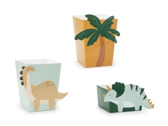 Pudełka na przekąski Dinozaury 6szt - PartyDeco