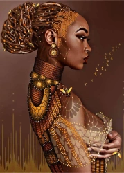 Diamentowa mozaika kobieta czarnoskóra w koku NO-1007442 - Norimpex