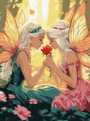 Malowanie po numerach - Wróżki wśród kwiatów - Ideyka