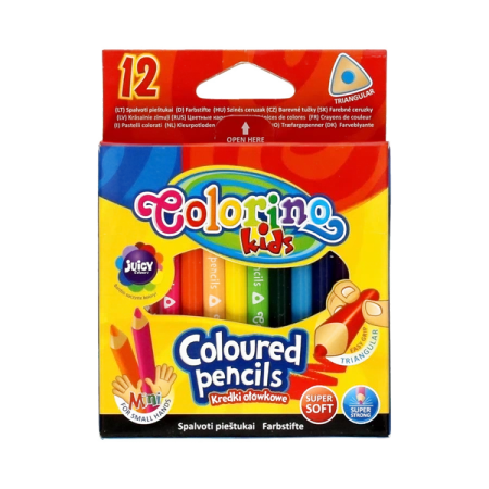 Kredki ołówkowe trójkątne mini Colorino Kids 12 kolorów - PATIO