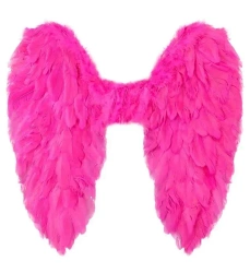 Różowe skrzydła naturalne pióra 50cm - Widmann