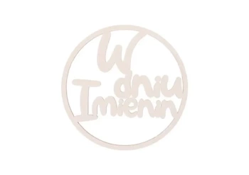 Drewniany napis - W dniu imienin 5szt biały - Cresco