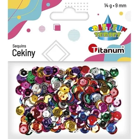 Cekiny okrągłe 9mm mix 14g - Titanum