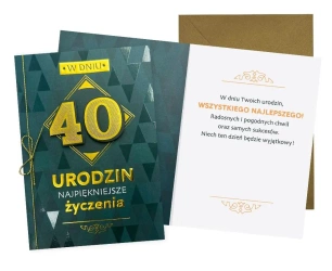 Karnet B6 Urodziny 40 męskie - Kukartka