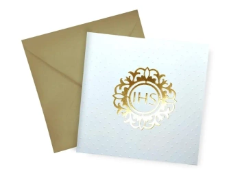 Karnet KW Tłoczenie Komunia IHS - Henry