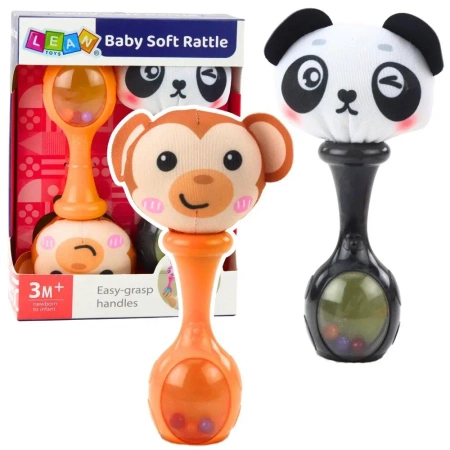 Grzechotki sensoryczne z miękką piłeczką 2szt - Leantoys