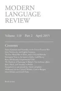 Modern Language Review (110 - Connon D. F.