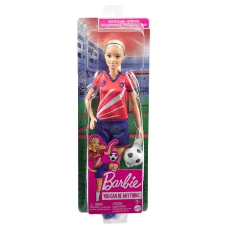 Lalka Barbie Piłkarka czerwona koszulka - Mattel